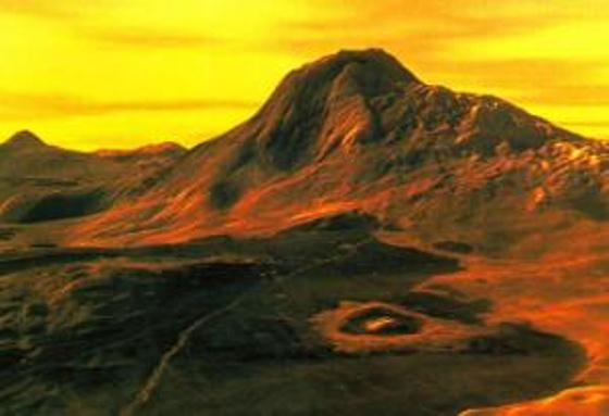 Крупнейший вулкан Венеры - гора Маат